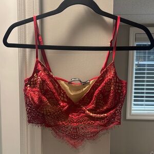For Love And Lemons Red Lace Bralette